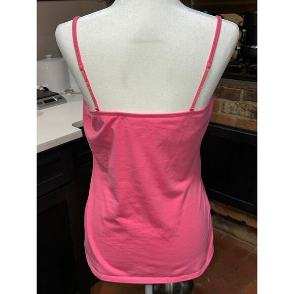 Express Vintage Y2K Cami Tank Fitted Stretch Lace Rhinestone Trim Pink L - Picture 2 of 11